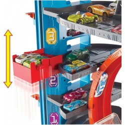 HOT WHEELS MEGA GARAŻ REKINA ZE ZJEŻDZALNIĄ + 2 AUT FTB69