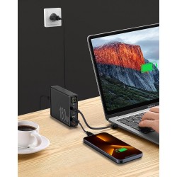 ŁADOWARKA USB C 180W 6-PORTOWA USB-A PD LCD