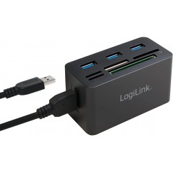 HUB USB LogiLink CR0042 USB 3.0 Z CZYTNIKIEM KART PAMIĘCI